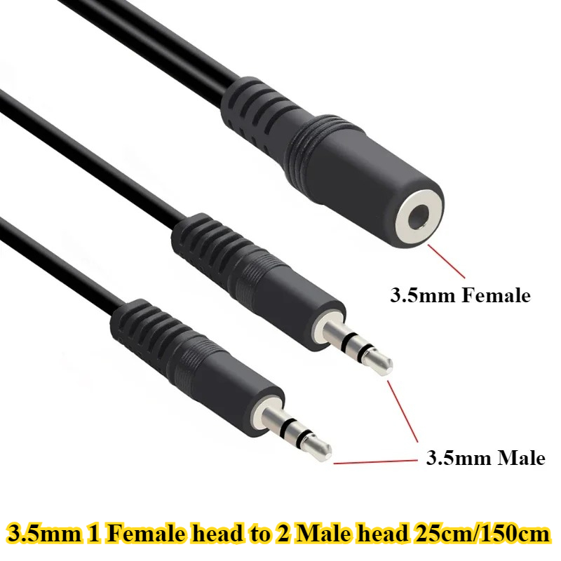 2/5Pcs/lot 3.5mm 1 to 2 Audio  - Earphone Splitter Jack recension och pris