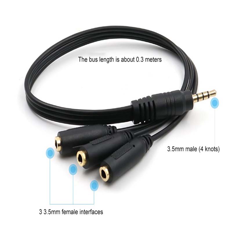 【C】3.5mm 3-Way Port Aux Audio  - Earphone Splitter Jack recension och pris