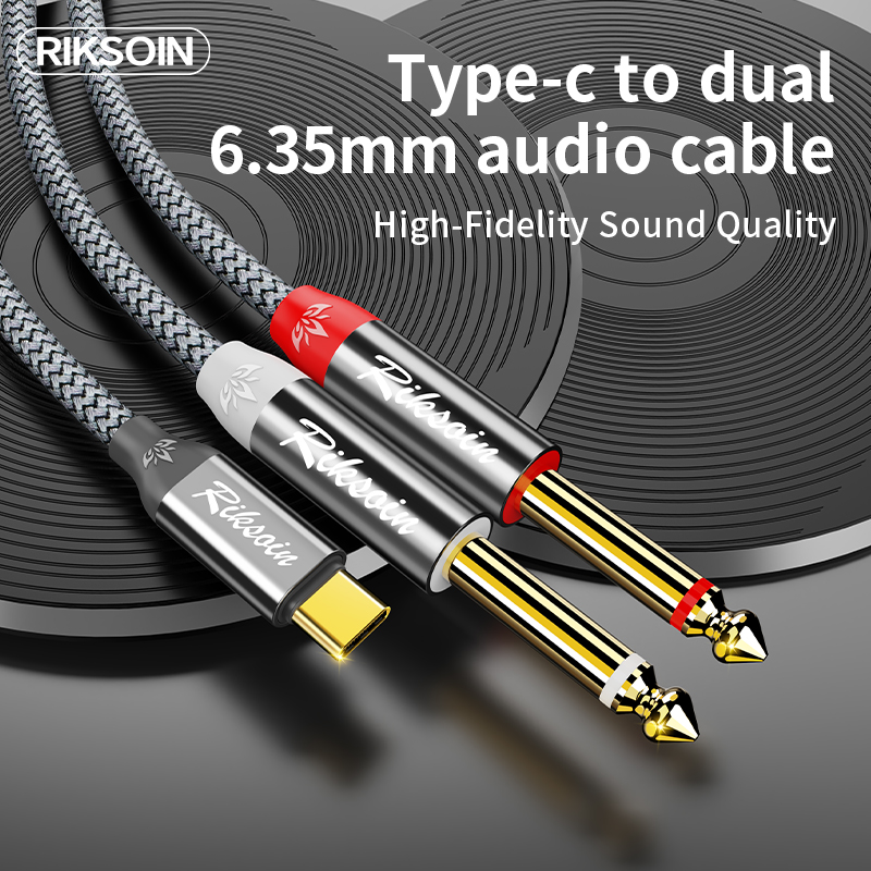 USB Type C to Dual 6.35mm TS A - Audio Splitter Y recension och pris