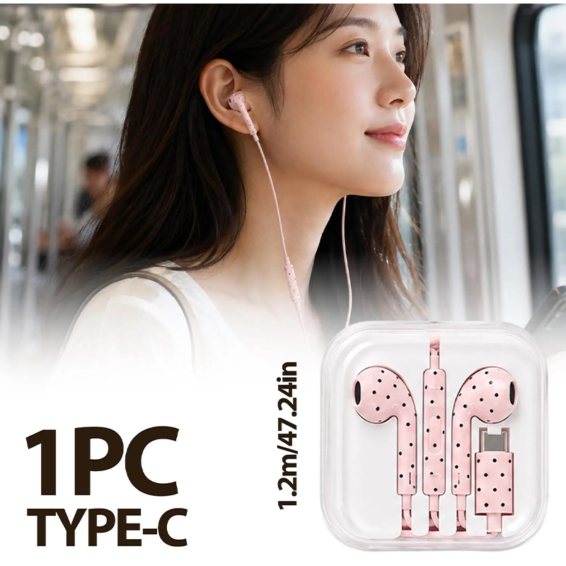 In-ear Earphone With Polka Dot - Wired Earphone Mic recension och pris